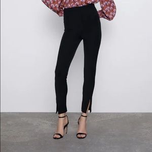 Zara Black Leggings with Slits Medium